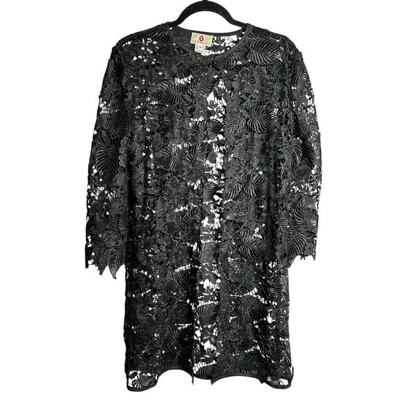 San Francisco Tops - SAN FRANCISCO Black Lace Cover Jacket Well Made Vintage? Polyester Size XS